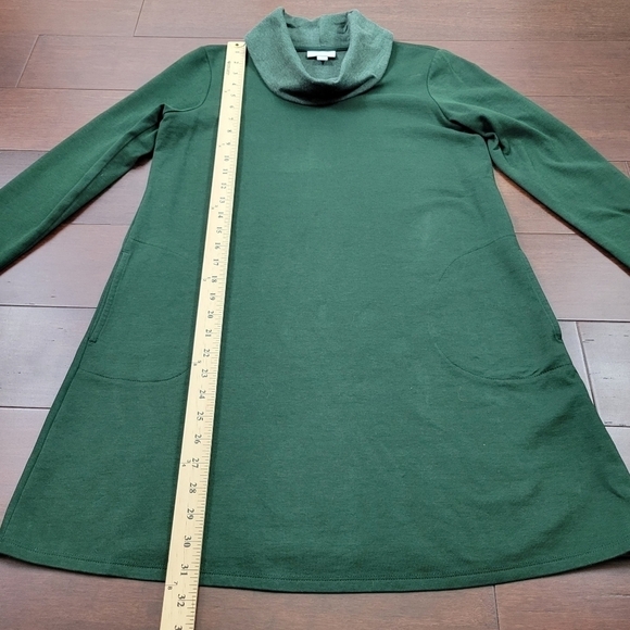 Pure J. Jill Double Knit Cowl Neck Cozy Tunic Dress Women's XS Petite Green - Picture 9 of 10